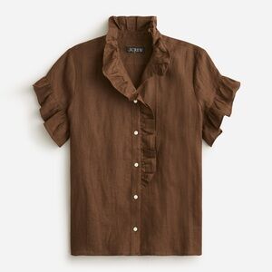 Short sleeve cottage top in linen